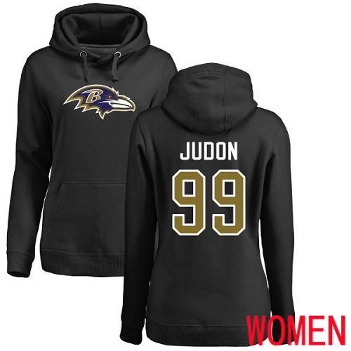 Baltimore Ravens Black Women Matt Judon Name and Number Logo NFL Football #99 Pullover Hoodie Sweatshirt
